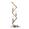 27 Inch Accent Table Lamp 3 Light Zig Zag Design Round Base Brass Metal By Casagear Home BM315446