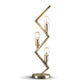 27 Inch Accent Table Lamp 3 Light Zig Zag Design Round Base Brass Metal By Casagear Home BM315446