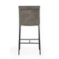 Maer 27 Inch Counter Stool Chair Cushioned Gray Leather Upholstery Iron By Casagear Home BM315447