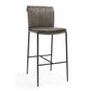 Maer 31 Inch Barstool Chair Cushioned Gray Leather Upholstery Iron By Casagear Home BM315448