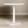 Paul 31 Inch Outdoor Bistro Table, Tulip Padestal Base, White Concrete  By Casagear Home