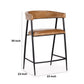 Prst 26 Inch Counter Stool Chair Curved Caramel Real Leather Black Iron By Casagear Home BM315456