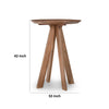 Dri 42 Inch Bar Table Round Top Pyramid Base Brown Solid Mango Wood By Casagear Home BM315457