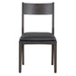 Roi 19 Inch Dining Chair Open Style Armless Black Leather Solid Wood By Casagear Home BM315459