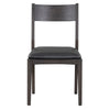 Roi 19 Inch Dining Chair Open Style Armless Black Leather Solid Wood By Casagear Home BM315459