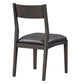 Roi 19 Inch Dining Chair Open Style Armless Black Leather Solid Wood By Casagear Home BM315459