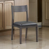 Roi 19 Inch Dining Chair, Open Style Armless, Black Leather, Solid Wood By Casagear Home