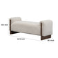 Sira 60 Inch Wide Bench Beige Polyester Upholstery Solid Ash Wood By Casagear Home BM315460