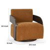 Cae 30 Inch Swivel Accent Chair Padded Amber Polyester Solid Ash Wood By Casagear Home BM315463