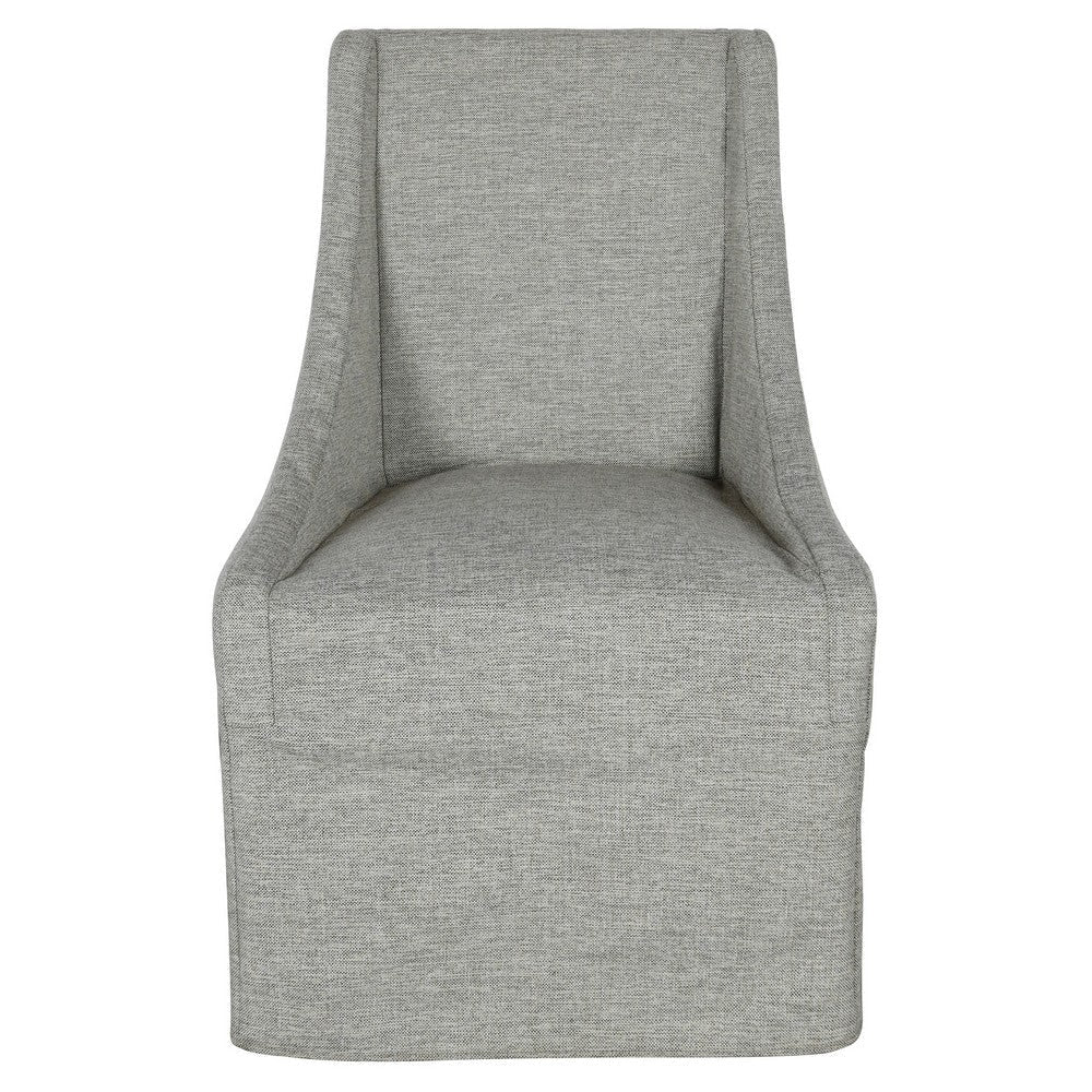 Wry 23 Inch Rolling Dining Chair with Castors Cushioned Gray Polyester By Casagear Home BM315468