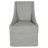 Wry 23 Inch Rolling Dining Chair with Castors Cushioned Gray Polyester By Casagear Home BM315468