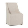 Wry 23 Inch Rolling Dining Chair with Castors Cushioned Cream Polyester By Casagear Home BM315469