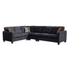 Che 115 Inch Plush Sectional Sofa 6 Seater Black Velvet Solid Wood By Casagear Home BM315470