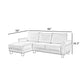 Ele 96 Inch Wide Sectional Sofa with Left Facing Chaise White Sherpa Wood By Casagear Home BM315471