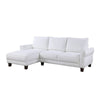 Ele 96 Inch Wide Sectional Sofa with Left Facing Chaise, White Sherpa, Wood By Casagear Home