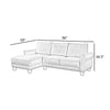 Ele 96 Inch Wide Sectional Sofa with Left Facing Chaise Gray Sherpa Wood By Casagear Home BM315472