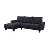 Ele 96 Inch Wide Sectional Sofa with Left Facing Chaise, Black Sherpa, Wood By Casagear Home