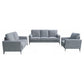 Jake 3 Piece Sofa, Loveseat, and Chair Living Room Set, Gray Chenille By Casagear Home