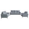 Jake 3 Piece Sofa, Loveseat, and Chair Living Room Set, Gray Chenille By Casagear Home