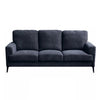 Jake 2 Piece Sofa and Loveseat Living Room Set Black Chenille Metal Legs By Casagear Home BM315476