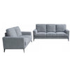 Jake 2 Piece Sofa and Loveseat Living Room Set Gray Chenille Metal Legs By Casagear Home BM315477