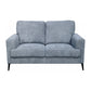 Jake 2 Piece Sofa and Loveseat Living Room Set Gray Chenille Metal Legs By Casagear Home BM315477