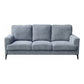 Jake 2 Piece Sofa and Loveseat Living Room Set Gray Chenille Metal Legs By Casagear Home BM315477