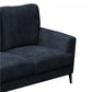 Jake 85 Inch Sofa Black Chenille and Plush Foam Cushions Metal Legs By Casagear Home BM315478