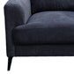 Jake 85 Inch Sofa Black Chenille and Plush Foam Cushions Metal Legs By Casagear Home BM315478