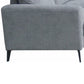 Jake 85 Inch Sofa Gray Chenille and Plush Foam Cushions Metal Legs By Casagear Home BM315479