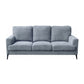 Jake 85 Inch Sofa Gray Chenille and Plush Foam Cushions Metal Legs By Casagear Home BM315479