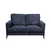 Jake 61 Inch Loveseat Black Chenille and Plush Foam Cushions Metal Legs By Casagear Home BM315480