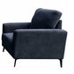 Jake 37 Inch Accent Sofa Armchair Black Chenille Foam Cushions Metal Legs By Casagear Home BM315482