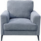 Jake 37 Inch Accent Sofa Armchair Gray Chenille Foam Cushions Metal Legs By Casagear Home BM315483