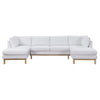 Hle 124 Inch Wide Sectional Sofa Double Chaise U Shape White Sherpa Wood By Casagear Home BM315484