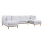 Hle 124 Inch Wide Sectional Sofa Double Chaise U Shape White Sherpa Wood By Casagear Home BM315484