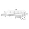 Hle 124 Inch Wide Sectional Sofa Double Chaise U Shape White Sherpa Wood By Casagear Home BM315484