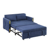 Pcy 56 Inch Sleeper Loveseat with Side Pockets Blue Teddy Velvet Wood By Casagear Home BM315489