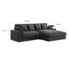 Sty 105 Inch Reversible Sectional Sofa Chaise Gray Corduroy Solid Wood By Casagear Home BM315490