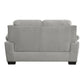 Hugh 58 Inch Loveseat Gray Polyester Soft Foam Cushioned Solid Wood By Casagear Home BM315496