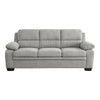 Hugh 80 Inch Sofa Gray Polyester Soft Foam Cushioned Solid Wood Frame By Casagear Home BM315497