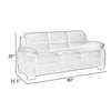 Hugh 80 Inch Sofa Gray Polyester Soft Foam Cushioned Solid Wood Frame By Casagear Home BM315497