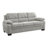 Hugh 80 Inch Sofa Gray Polyester Soft Foam Cushioned Solid Wood Frame By Casagear Home BM315497