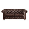 Ivey 83 Inch Sofa Rolled Arms Chesterfield Tufted Brown Faux Leather By Casagear Home BM315498