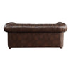 Ivey 83 Inch Sofa Rolled Arms Chesterfield Tufted Brown Faux Leather By Casagear Home BM315498