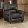 Kia 37 Inch Accent Chair Dark Brown Top Grain and Faux Leather Solid Wood By Casagear Home BM315507