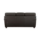 Kia 84 Inch Sofa Dark Brown Top Grain and Faux Leather Solid Wood By Casagear Home BM315509