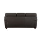 Kia 84 Inch Sofa Dark Brown Top Grain and Faux Leather Solid Wood By Casagear Home BM315509