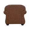 Boro 40 Inch Accent Chair Brown Top Grain and Faux Leather Solid Wood By Casagear Home BM315510