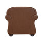 Boro 40 Inch Accent Chair Brown Top Grain and Faux Leather Solid Wood By Casagear Home BM315510